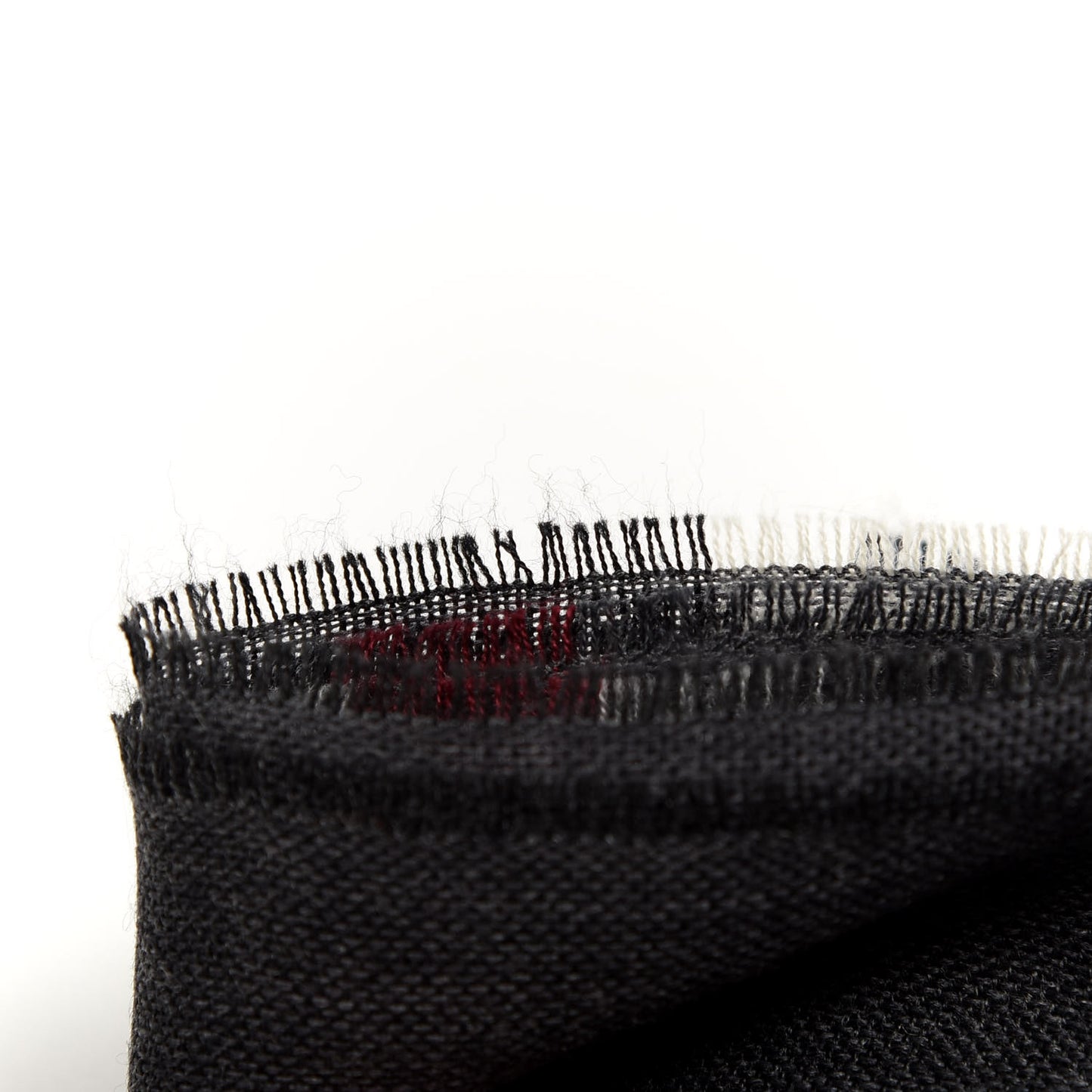 Wool Cashmere Giant Check Lightweight Scarf Charcoal