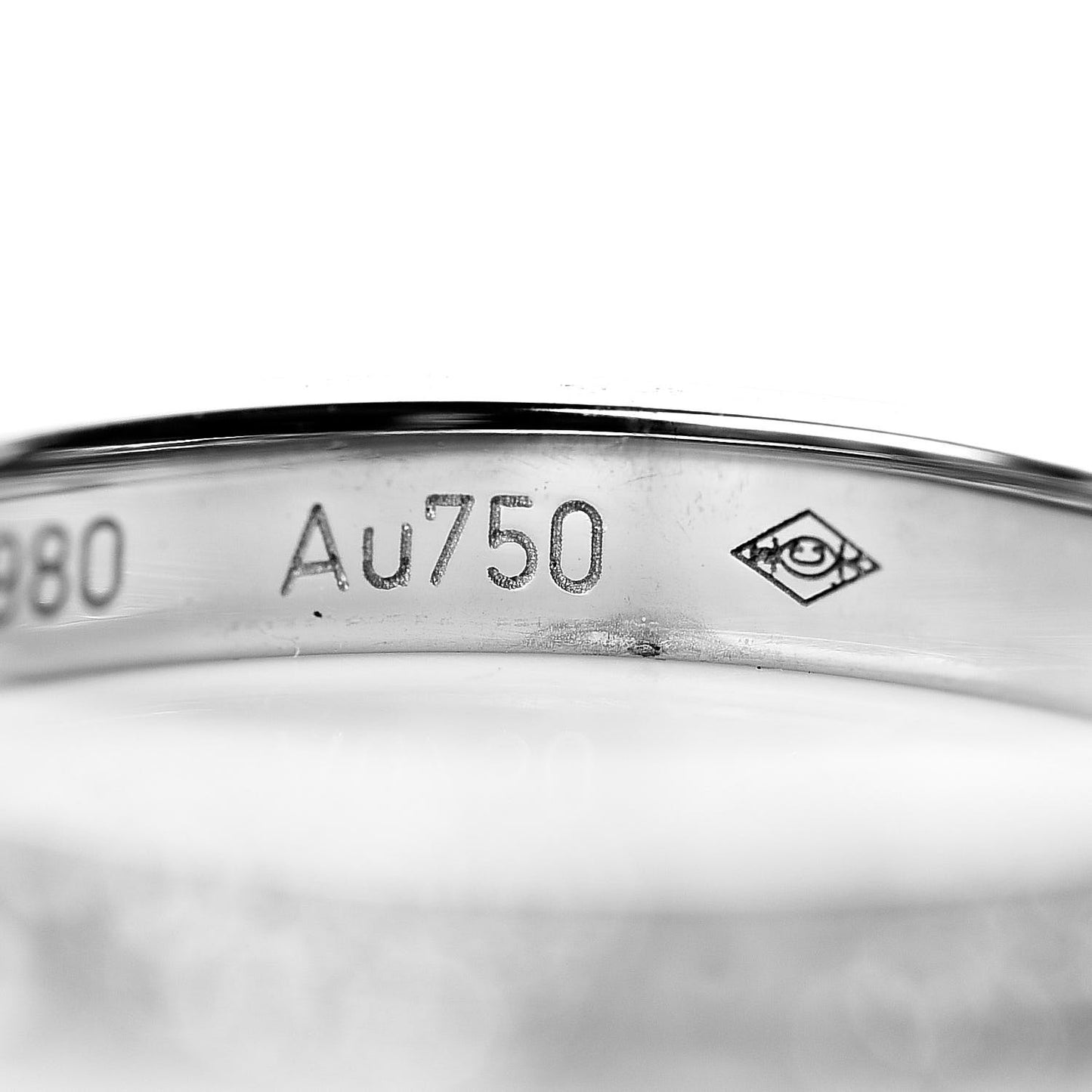 18K White Gold Diamond 2.6mm LOVE Paved Band Ring 50 5.25