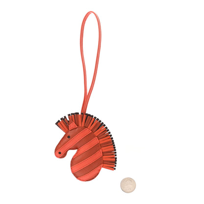 Hermes Milo Lambskin Geegee Savannah Bag Charm Cornaline Orange Poppy Rouge Sellier 2 of 4