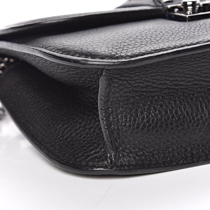 Valentino Garavani Pebbled Calfskin Small Glam Lock Rockstud Flap Black 7 of 12