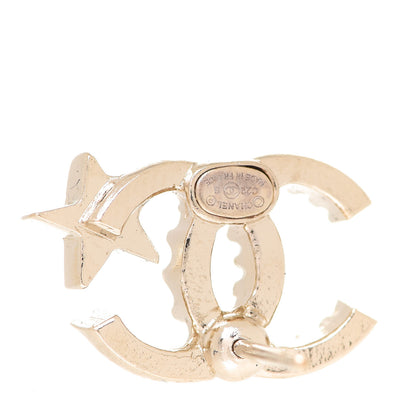 Chanel Crystal CC Starfall Earrings Gold 4 of 5