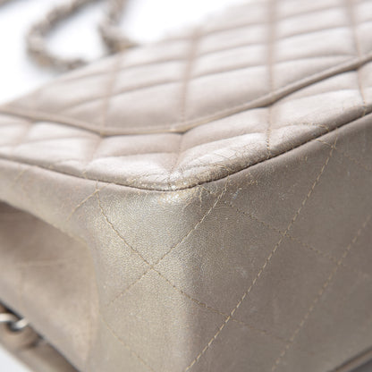 Chanel Metallic Lambskin Quilted Jumbo Double Flap Gold 10 of 15