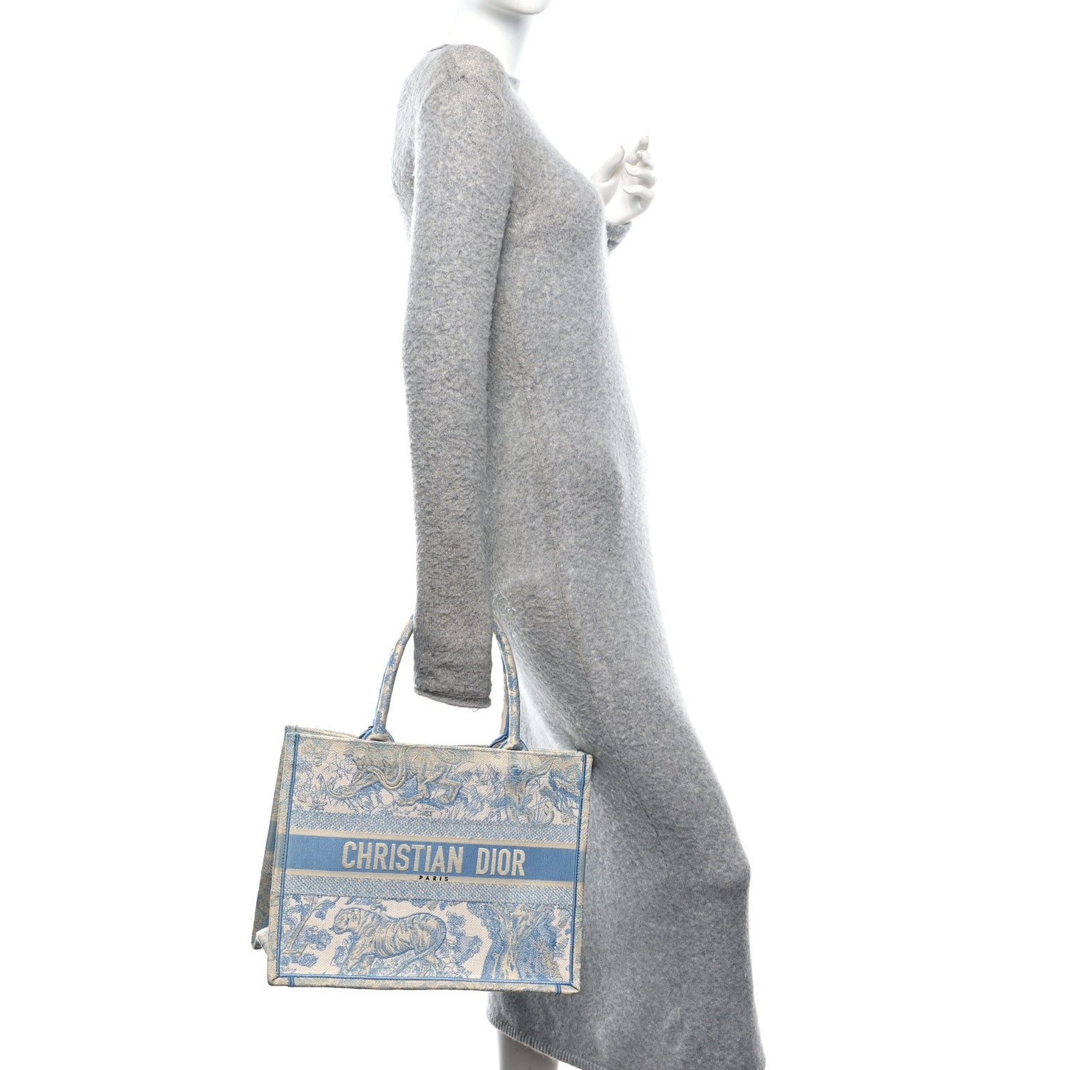 Christian Dior Canvas Embroidered Medium Dioriviera Toile De Jouy Book Tote Light Blue 2 of 9
