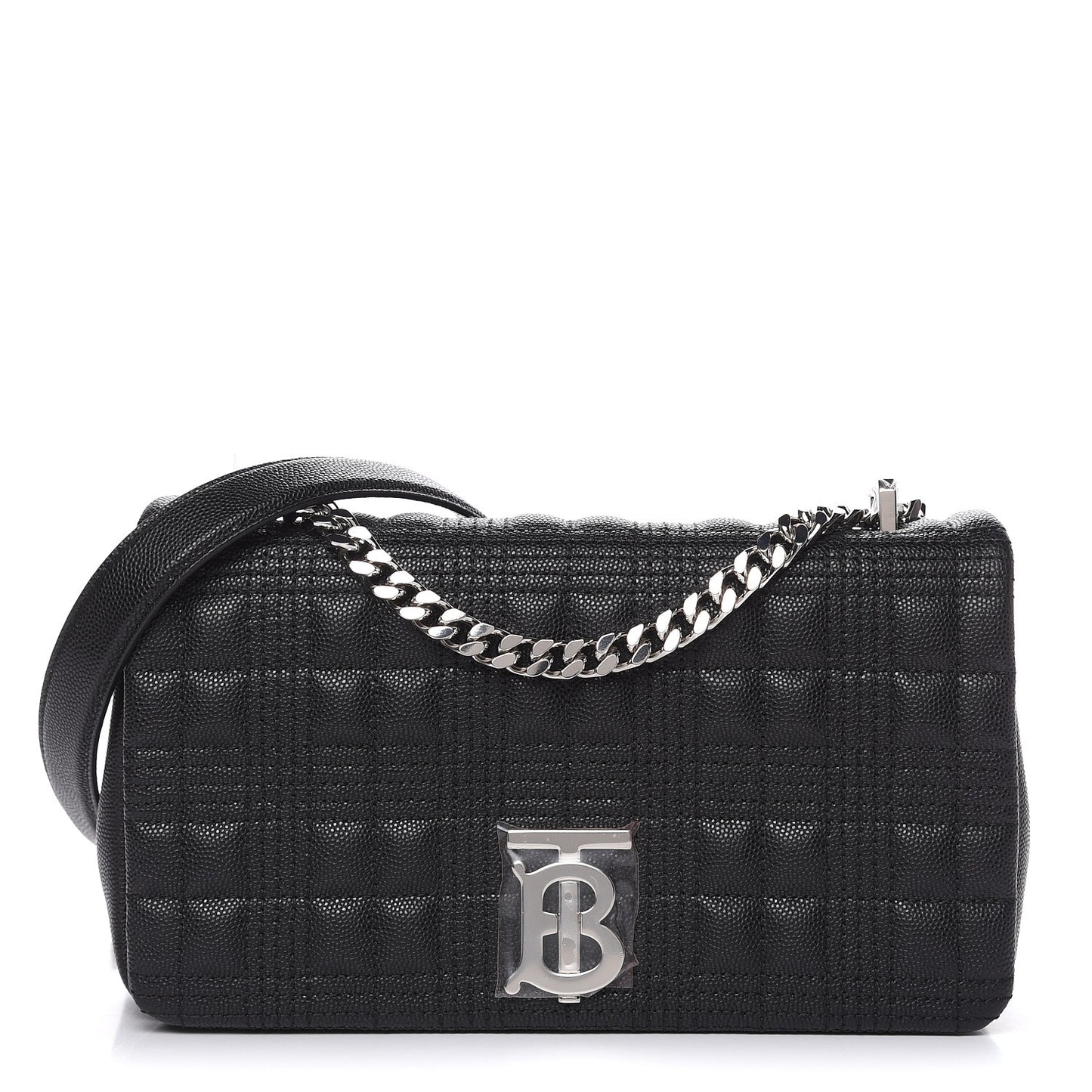 Grainy Calfskin Quilted Lola Bag Black