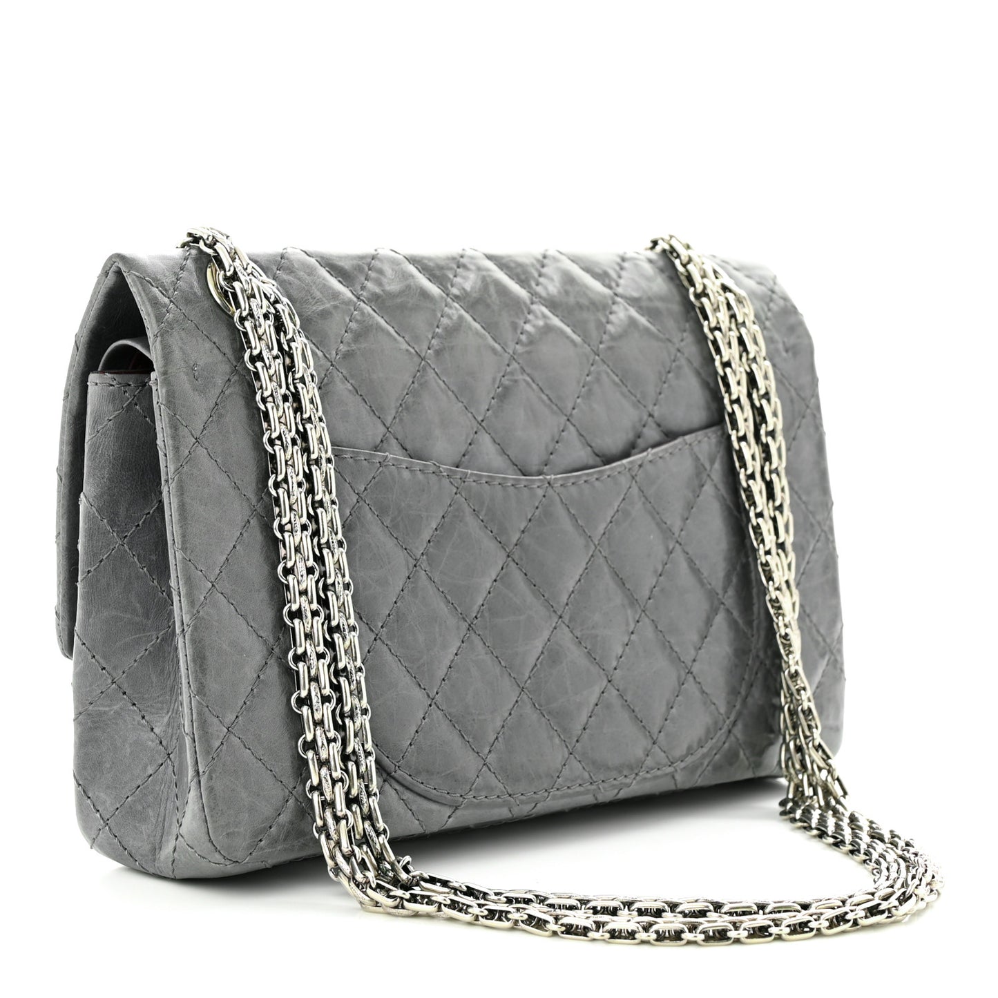 Aged Calfskin Quilted 50th Anniversary 2.55 Reissue 225 Flap Grey