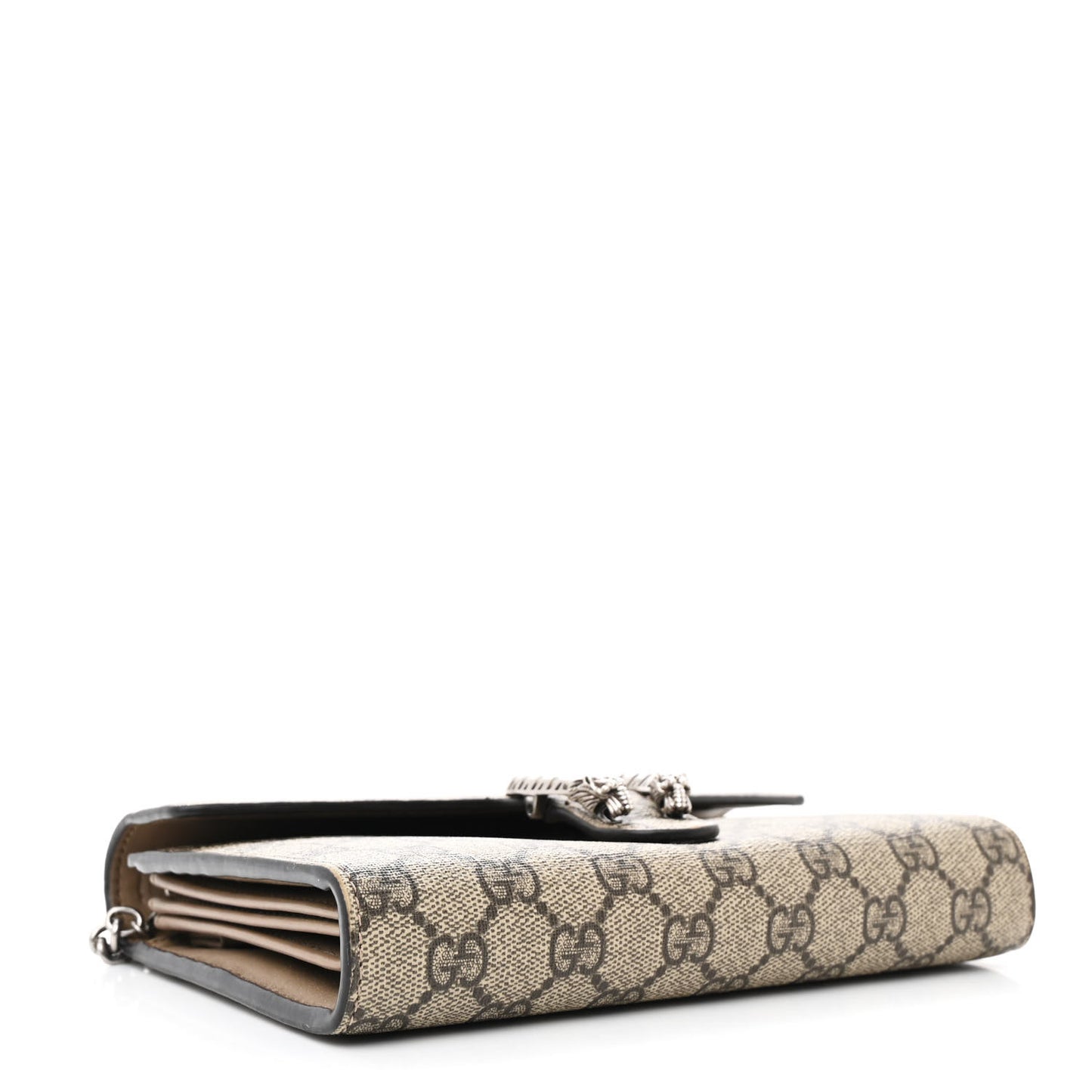 GG Supreme Monogram Mini Dionysus Chain Wallet Beige Taupe