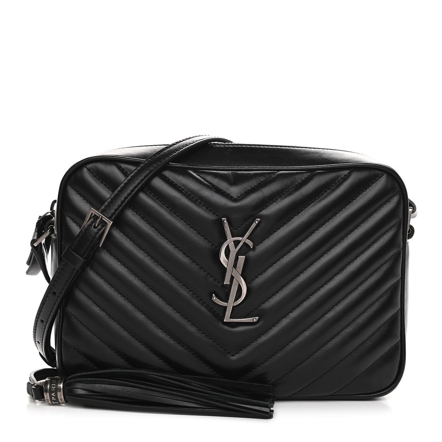 Calfskin Matelasse Monogram Lou Camera Bag Black