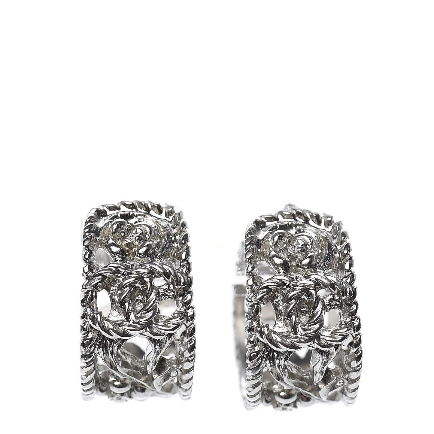 CC Camellia Hoop Earrings Silver