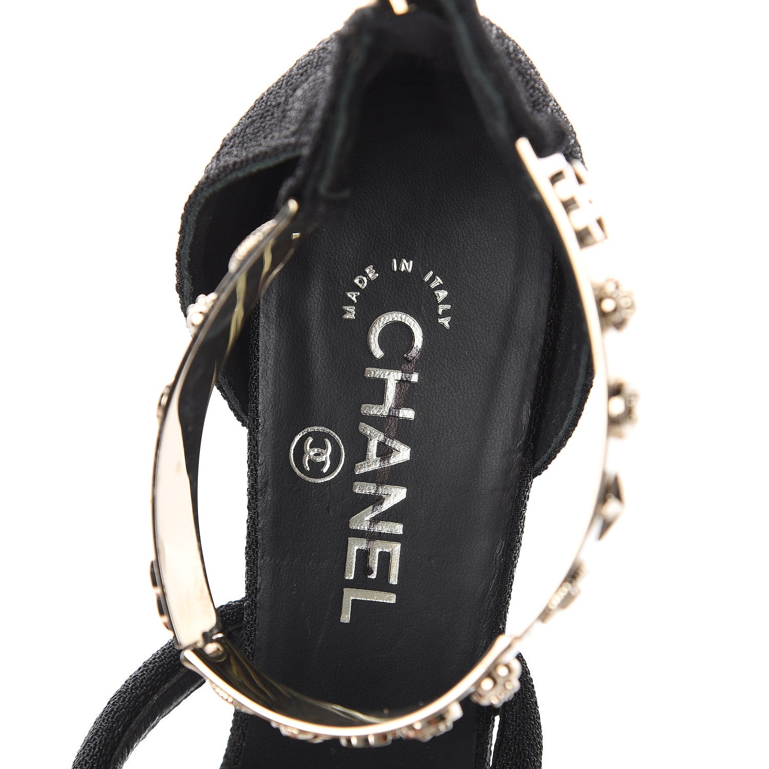 Chanel Fantasy Fabric Charms Wedge Sandals 40 Black 6 of 7