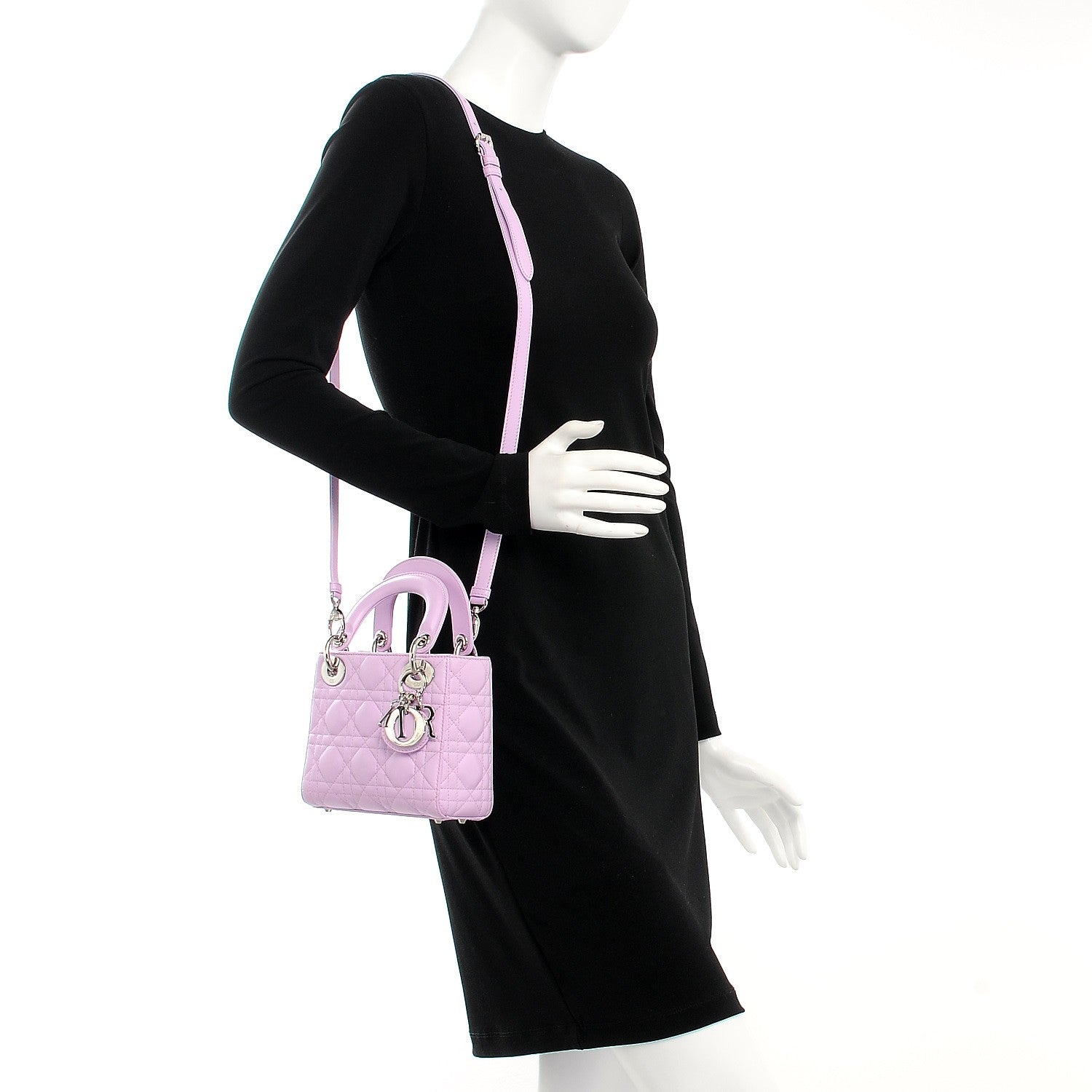 Christian Dior Lambskin Cannage Mini Lady Lilac 2 of 8