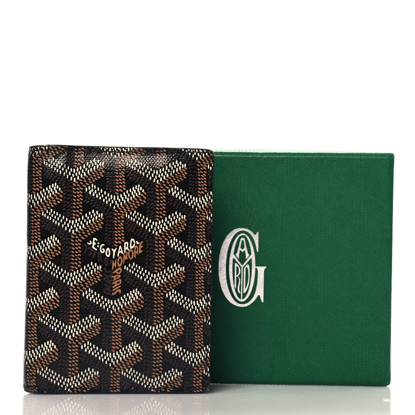 Goyardine Saint Marc Folding Card Case Black
