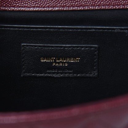 Saint Laurent Grain De Poudre Textured Mixed Matelasse Medium Triquilt Monogram Satchel Rouge Legion 7 of 12