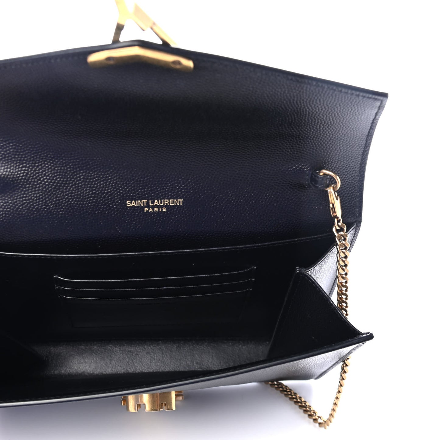 Grain De Poudre Monogram Cassandra Chain Wallet Black