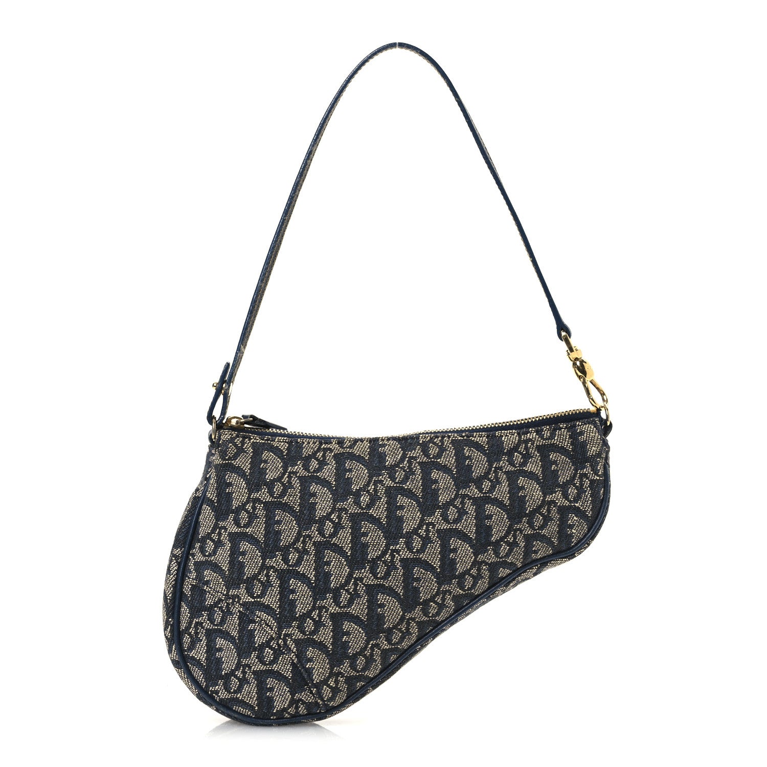 Christian Dior Monogram Mini Saddle Pochette Navy 1 of 13