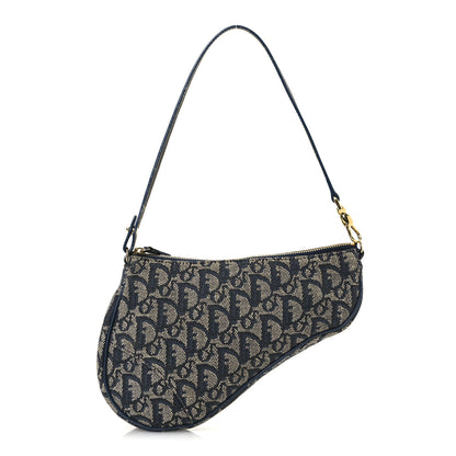 Christian Dior Monogram Mini Saddle Pochette Navy 1 of 13