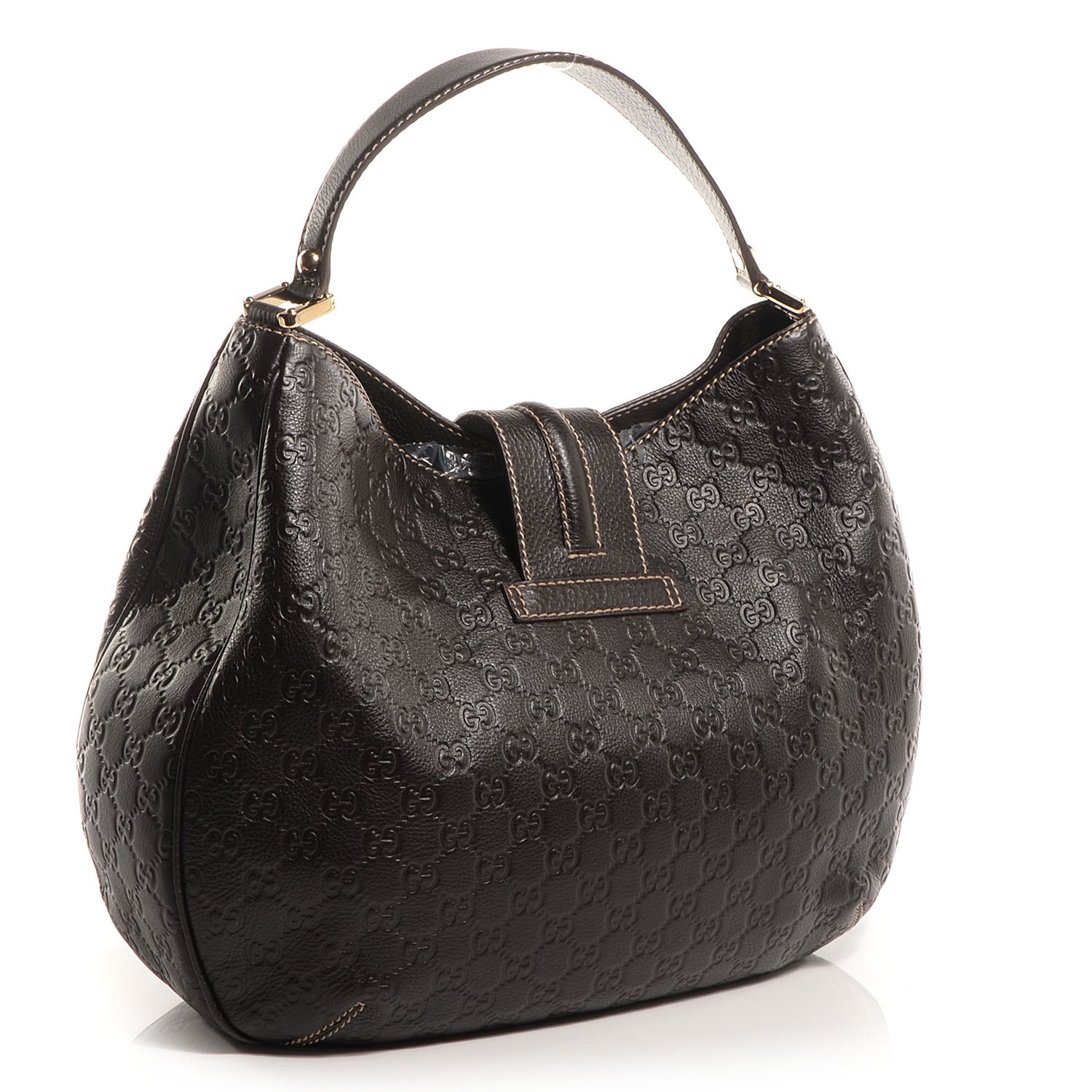 Gucci Guccissima Large New Ladies Web Hobo Dark Brown 3 of 7