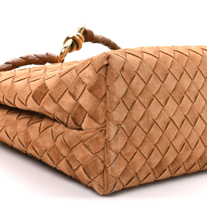 Bottega Veneta Suede Shearling Intrecciato Medium Andiamo Shoulder Bag Amber 8 of 9