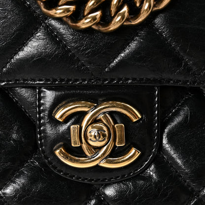 Chanel Glazed Calfskin Quilted Medium Perfect Edge Flap Black 11 of 15