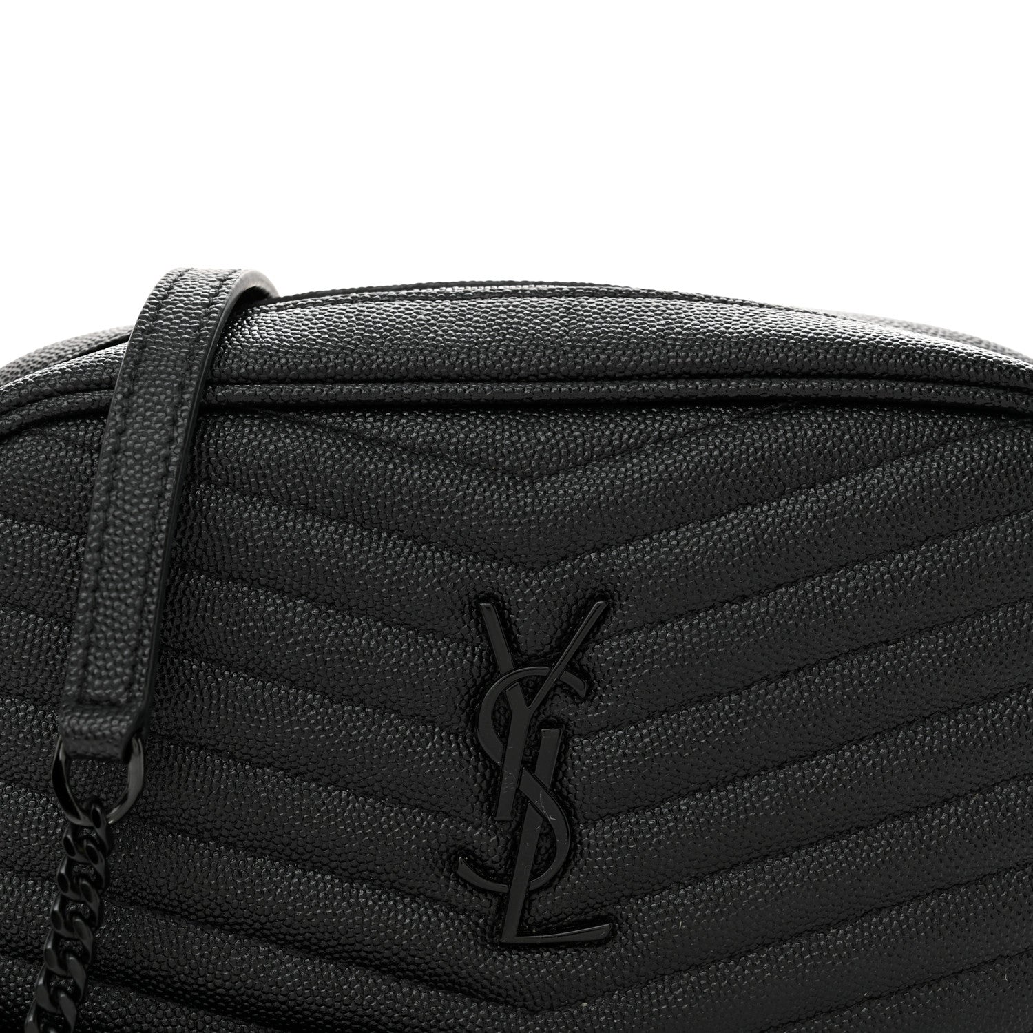 Saint Laurent Grain De Poudre Matelasse Monochrome Monogram Mini Lou Camera Bag Black 8 of 10