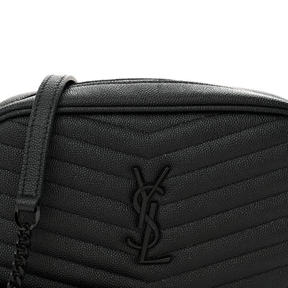 Saint Laurent Grain De Poudre Matelasse Monochrome Monogram Mini Lou Camera Bag Black 8 of 10