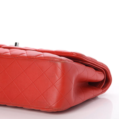 Chanel Lambskin Quilted Jumbo Double Flap Red 8 of 13