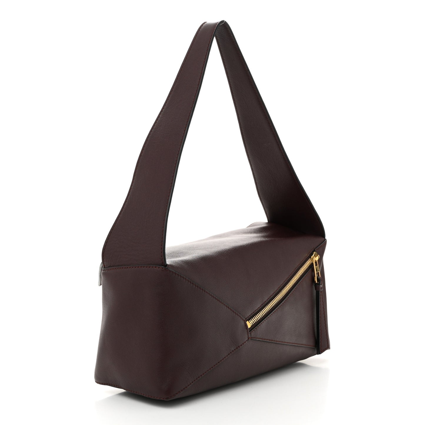 Calfskin Puzzle Hobo Prune