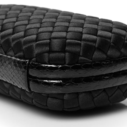 Bottega Veneta Satin Ayers Intrecciato Chain Knot Clutch Black 10 of 10