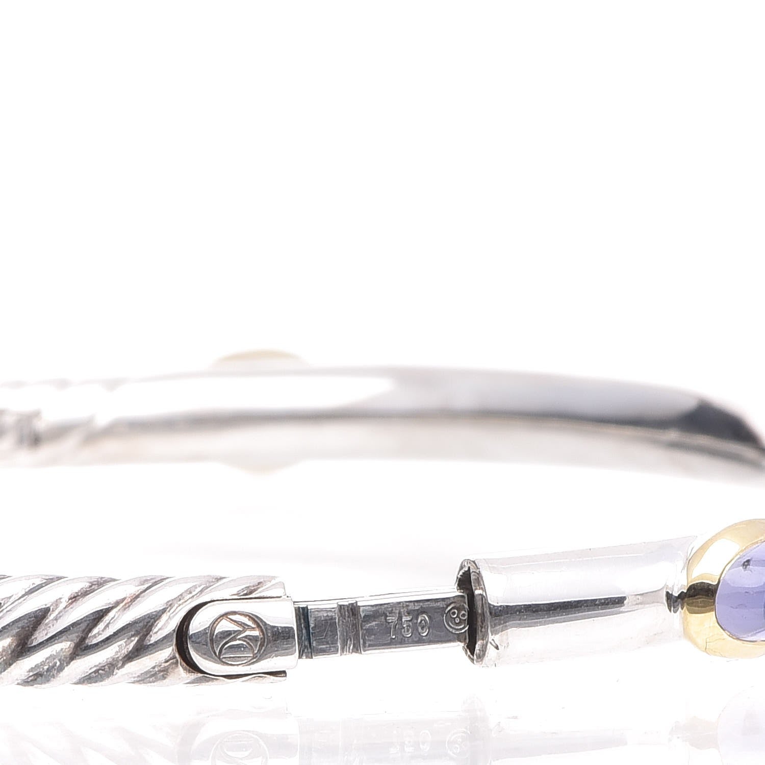 David Yurman Sterling Silver Turquoise Amethyst Renaissance Bangle 4 of 4