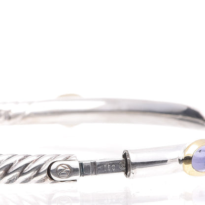 David Yurman Sterling Silver Turquoise Amethyst Renaissance Bangle 4 of 4