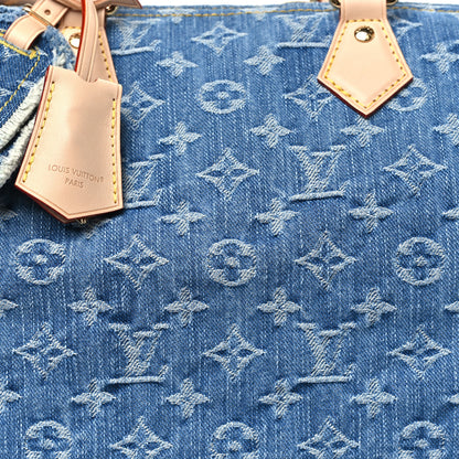 Louis Vuitton Monogram Denim Speedy Soft 30 Blue 7 of 10
