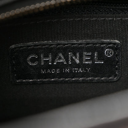 Chanel Metallic Crumpled Goatskin Quilted Small Gabrielle Hobo Black Gold 6 of 11