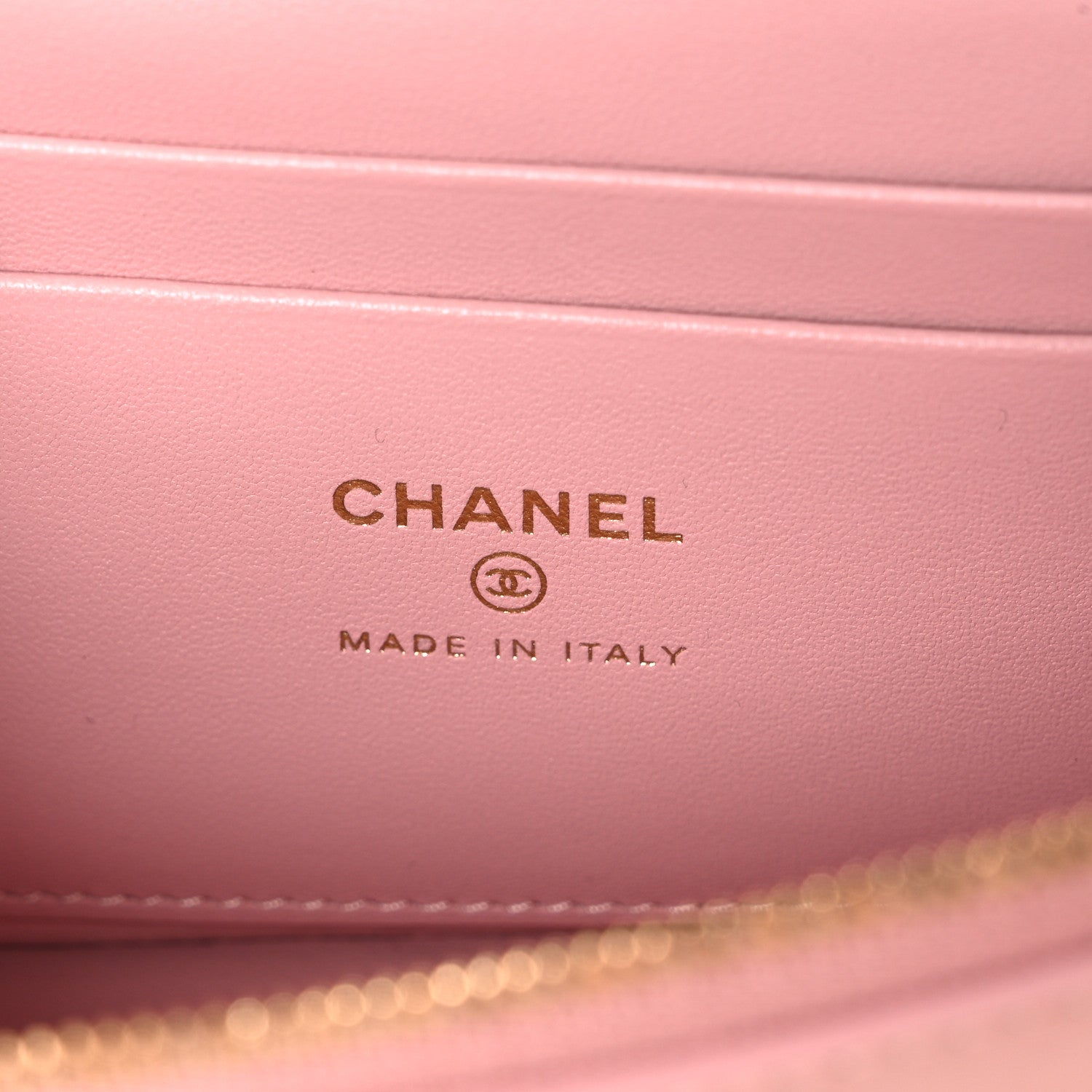 Chanel Calfskin Crocodile Embossed Crococo Exoticoco Vanity With Chain Light Pink 6 of 11