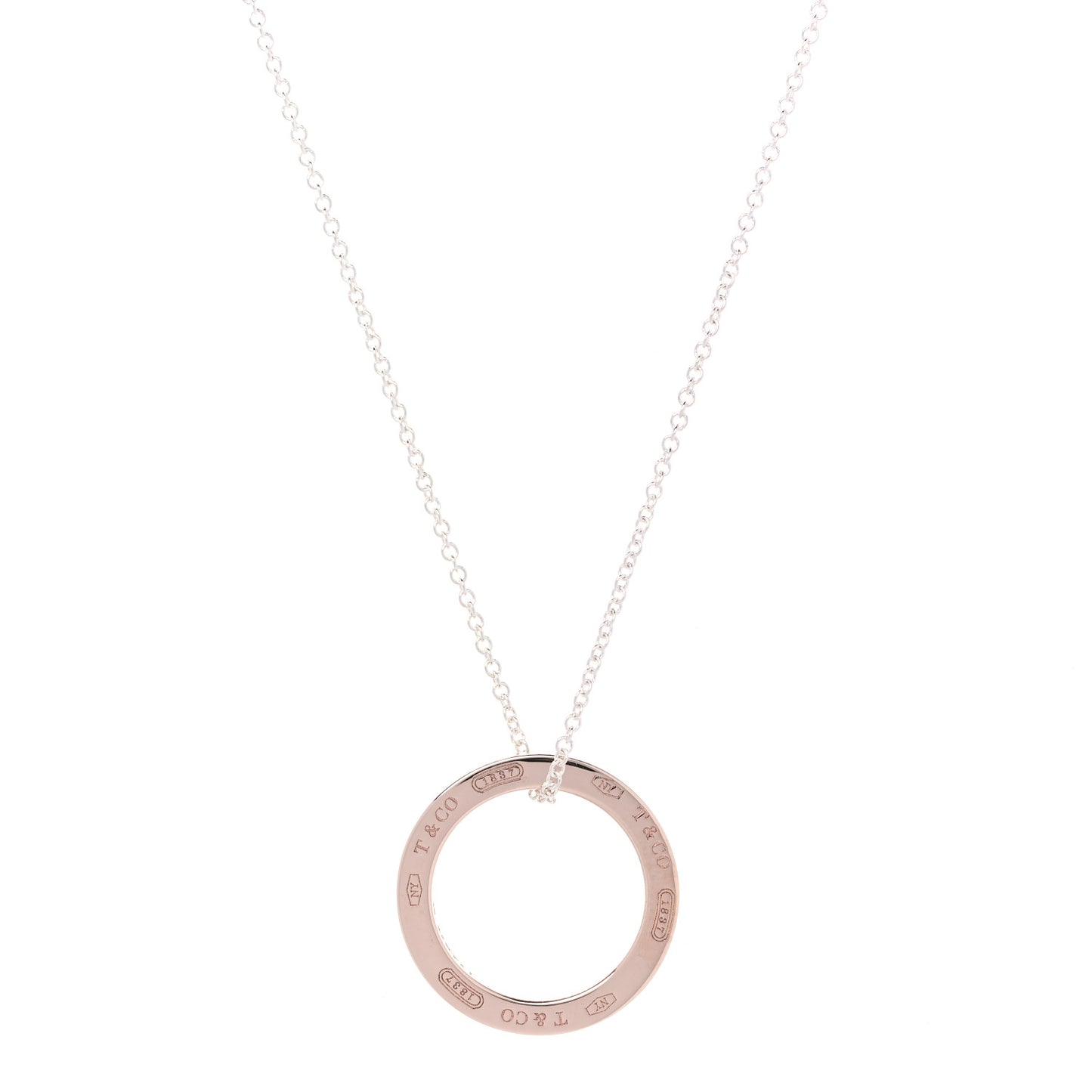 Sterling Silver Rubedo 1837 Circle Pendant Necklace