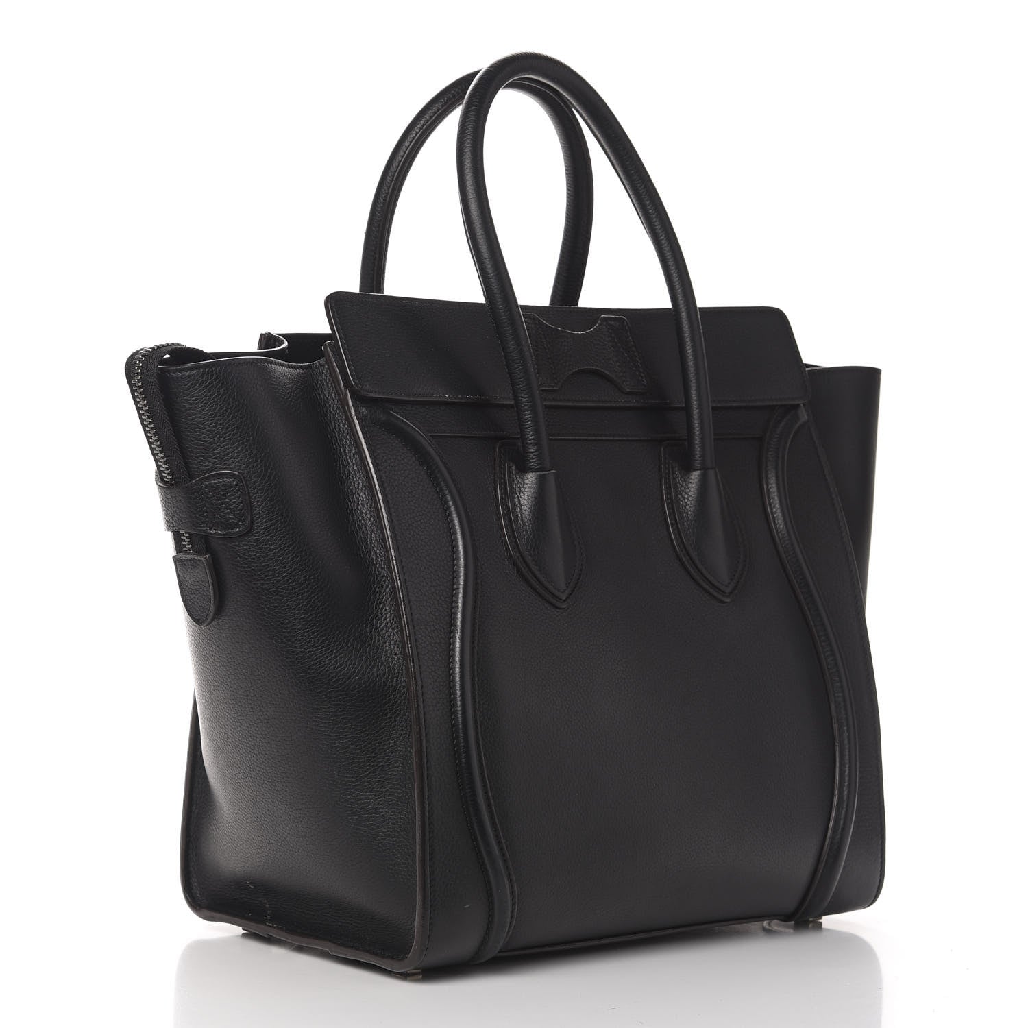 Celine Drummed Calfskin Mini Luggage Black 3 of 13