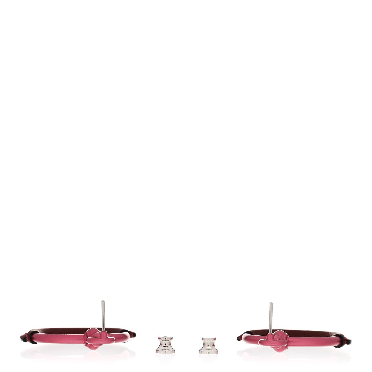 Hermes Aluminum Sunset Swift Loop Earrings PM Rose Couture Rouge H 3 of 4