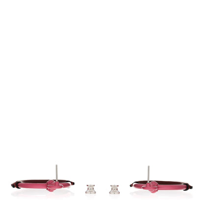 Hermes Aluminum Sunset Swift Loop Earrings PM Rose Couture Rouge H 3 of 4