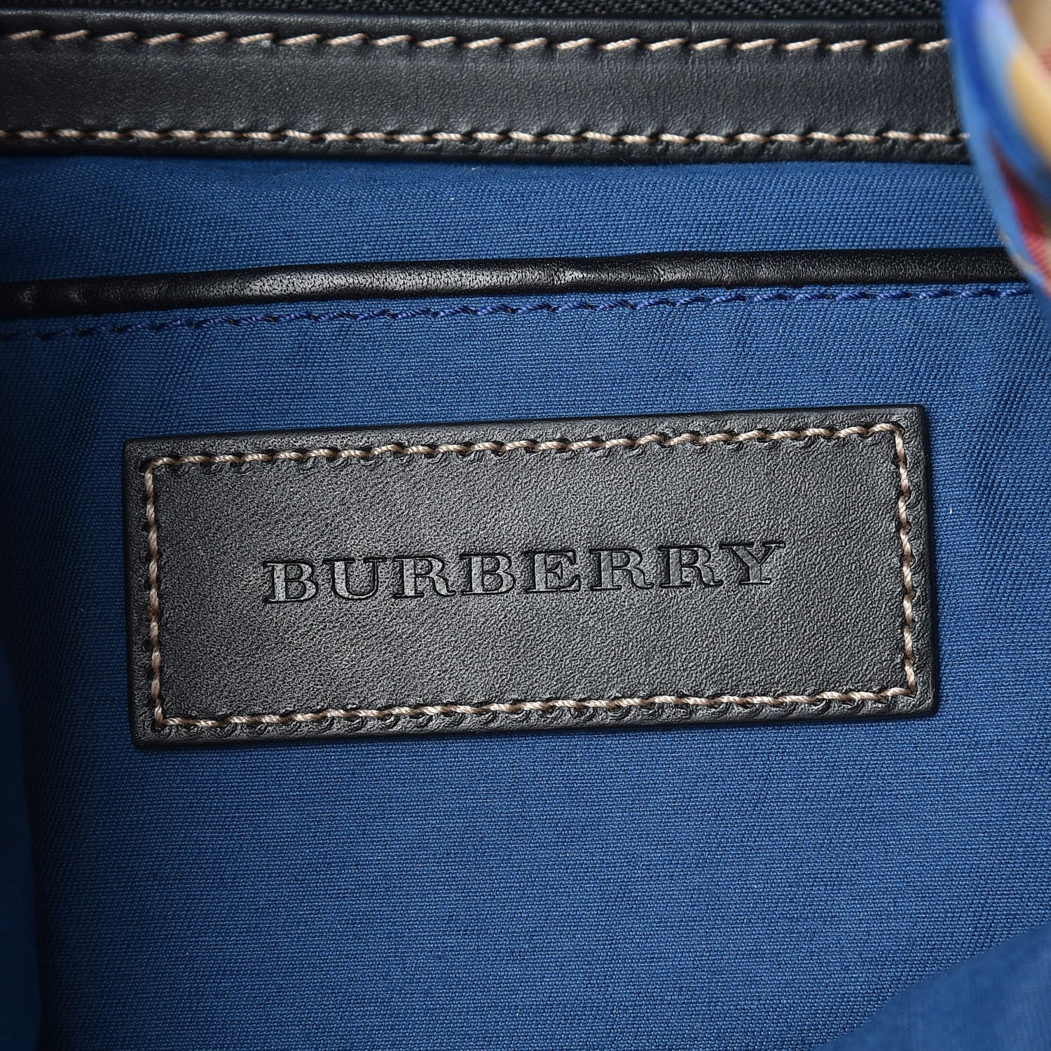 Burberry Vintage Check Graffiti Print Medium Rucksack Backpack Blue Antique Yellow 6 of 9