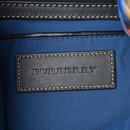 Burberry Vintage Check Graffiti Print Medium Rucksack Backpack Blue Antique Yellow 6 of 9