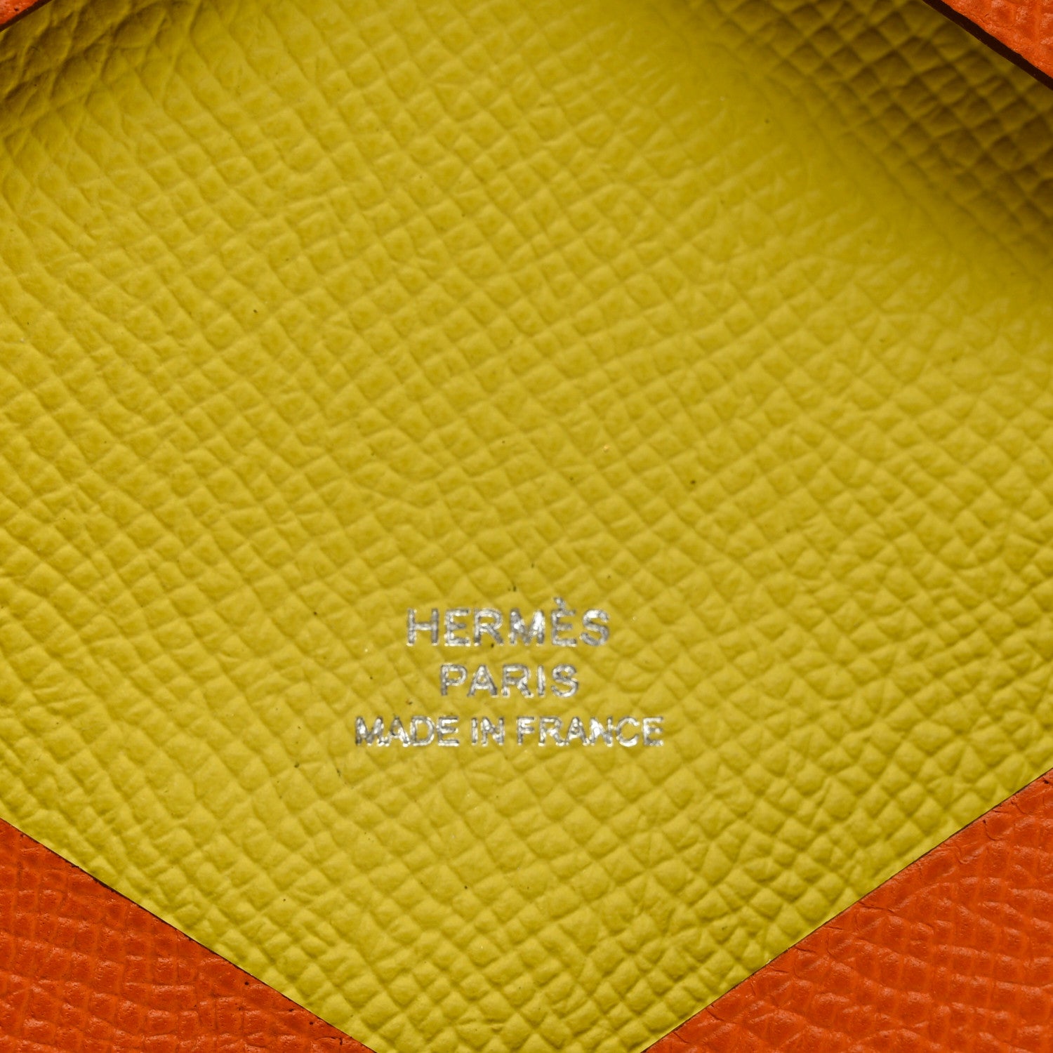 Hermes Epsom Verso Calvi Card Case Orange Lime 6 of 7