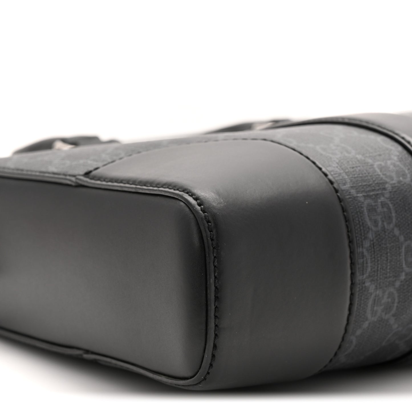 GG Supreme Monogram Appia Calfskin Web Briefcase Black