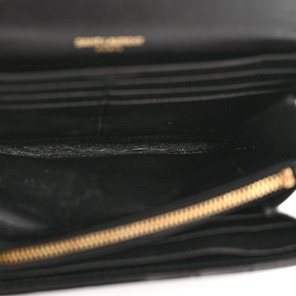 Saint Laurent Patent Calfskin Matelasse Monogram Large Vicky Continental Wallet Black 5 of 12
