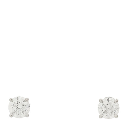 Tiffany Platinum Diamond .94ctw Round Solitaire Earrings 1 of 5