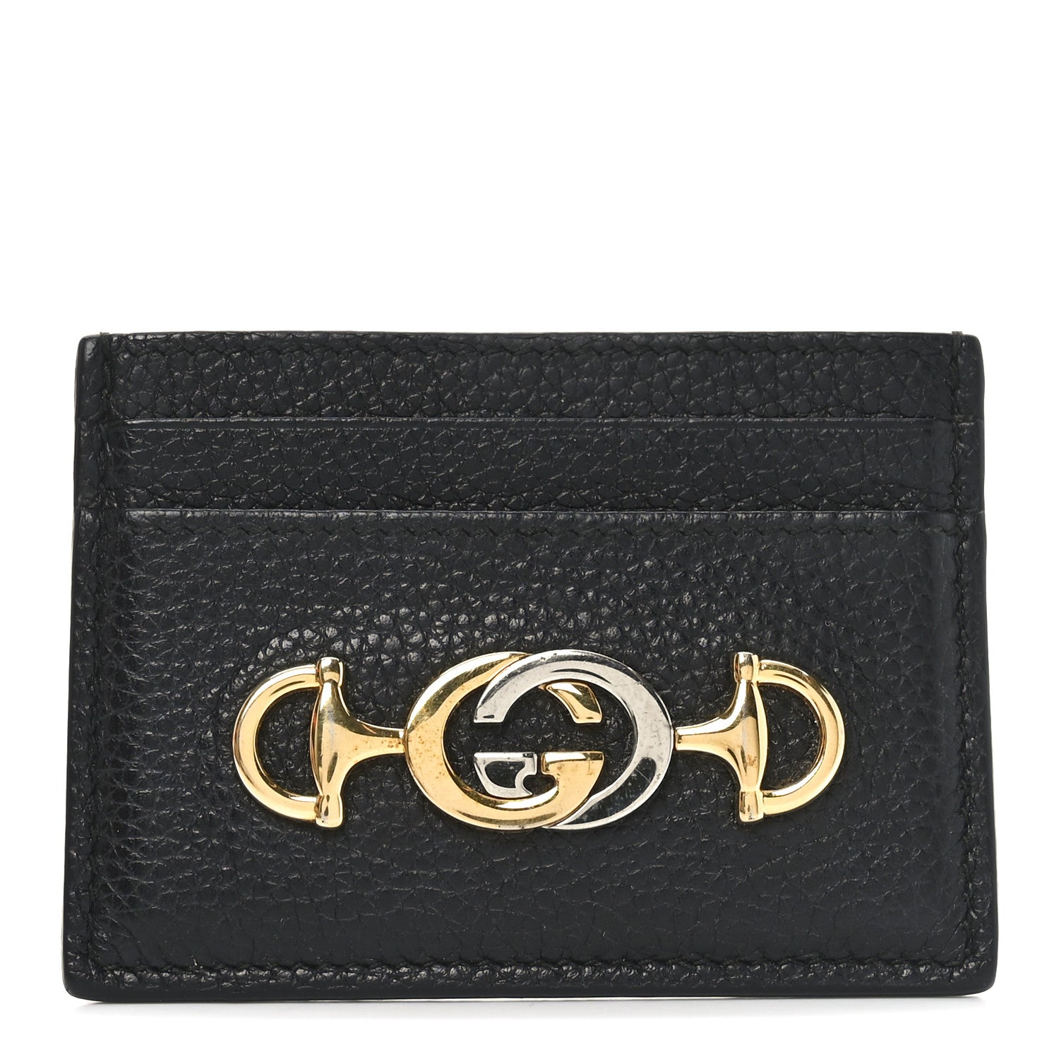 Gucci Grainy Calfskin Zumi Card Holder Black 1 of 7