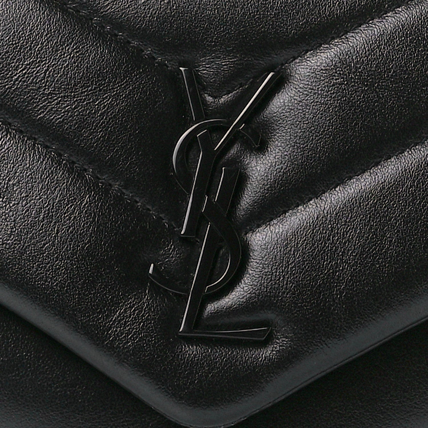 Saint Laurent Calfskin Y Quilted Monogram Monochrome Toy Loulou Crossbody Bag Black 9 of 12