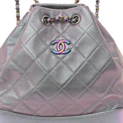 Chanel Iridescent Lambskin Calfskin Small Quilted Gabrielle Backpack Light Purple 8 of 10