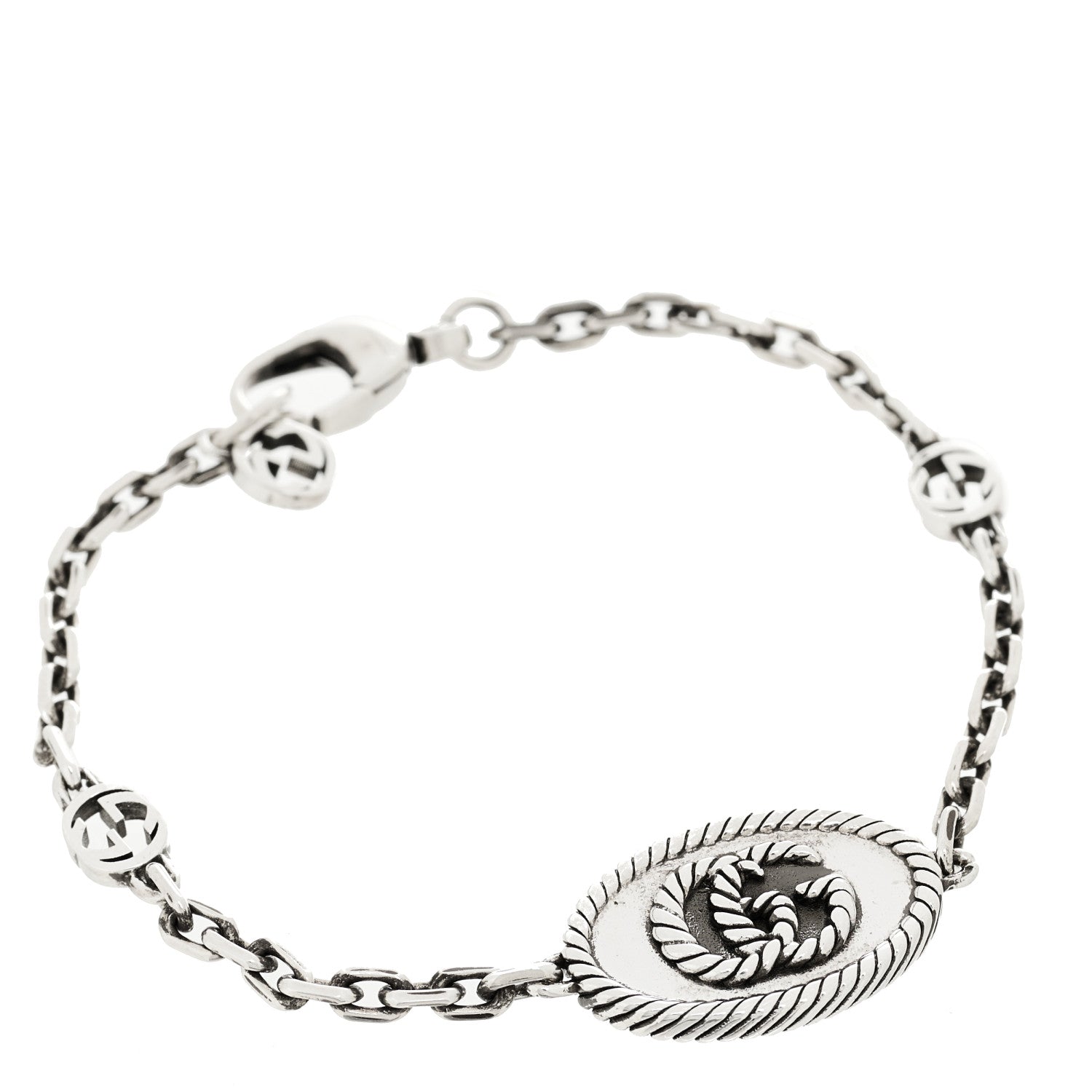 Gucci Sterling Silver Torchon Double G Bracelet 1 of 4