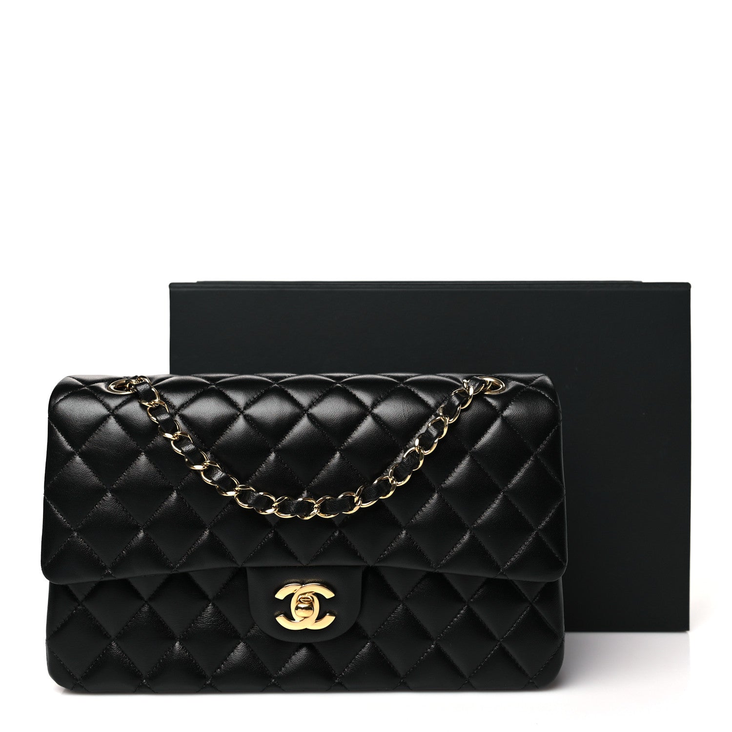 Chanel Lambskin Quilted Medium Double Flap Black 11 of 11