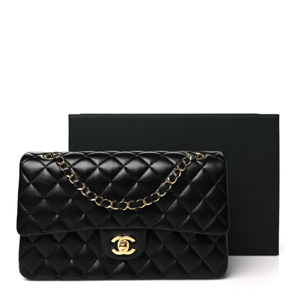 Chanel Lambskin Quilted Medium Double Flap Black 11 of 11