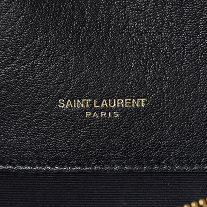 Saint Laurent Sheepskin Matelasse Chevron Monogram Large College Satchel Black 6 of 8