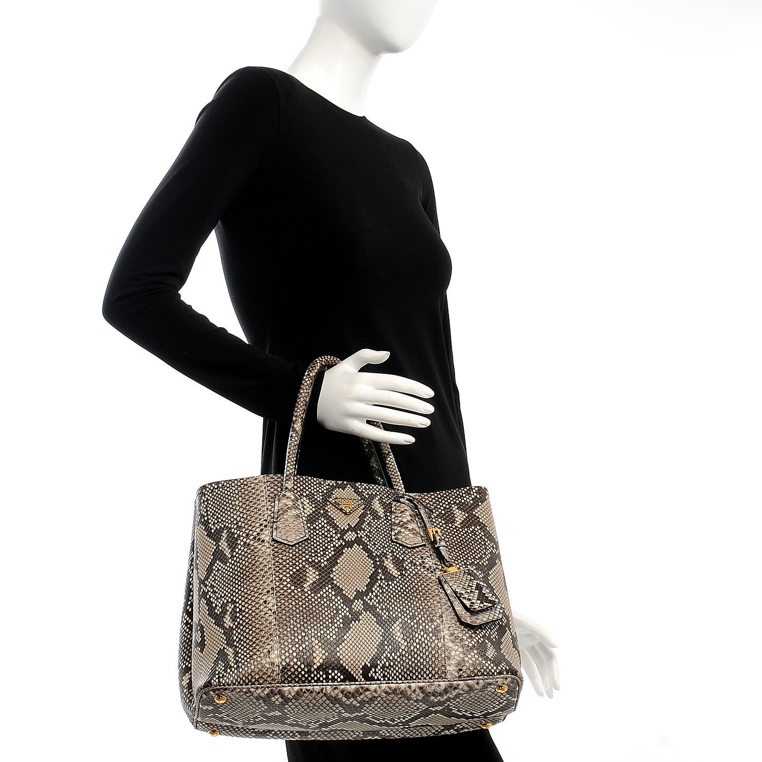 Prada Python Large Double Bag Roccia 3 of 13